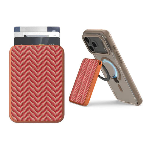Tarjetero Parante Wallet Stand Nillkin FiberMate Magnetic ( Naranja)